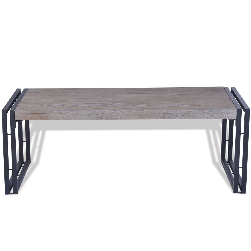 Coffee Table Teak 100x50x35 cm Grey